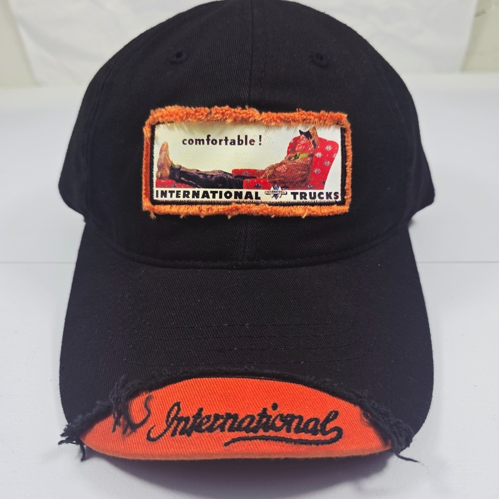 International‎ Trucks Hat Mens Black Orange Logo Cap Snapback NWT